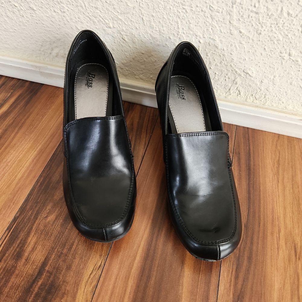 G.H. Bass & Co. Black Slip On Chunky Heels